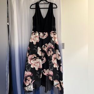 Black and pink floral dress. X by Xscape, size 14W